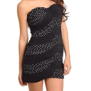 Black and white polka dot dress. (LBD)